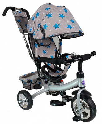 Велосипед детский трехколёсный  TSTX6588 
 - Цвет серый с синими звездами - Картинка #4