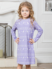 Платье "Зимний узор" - Размер 122 - Цвет фиолетовый - Картинка #1